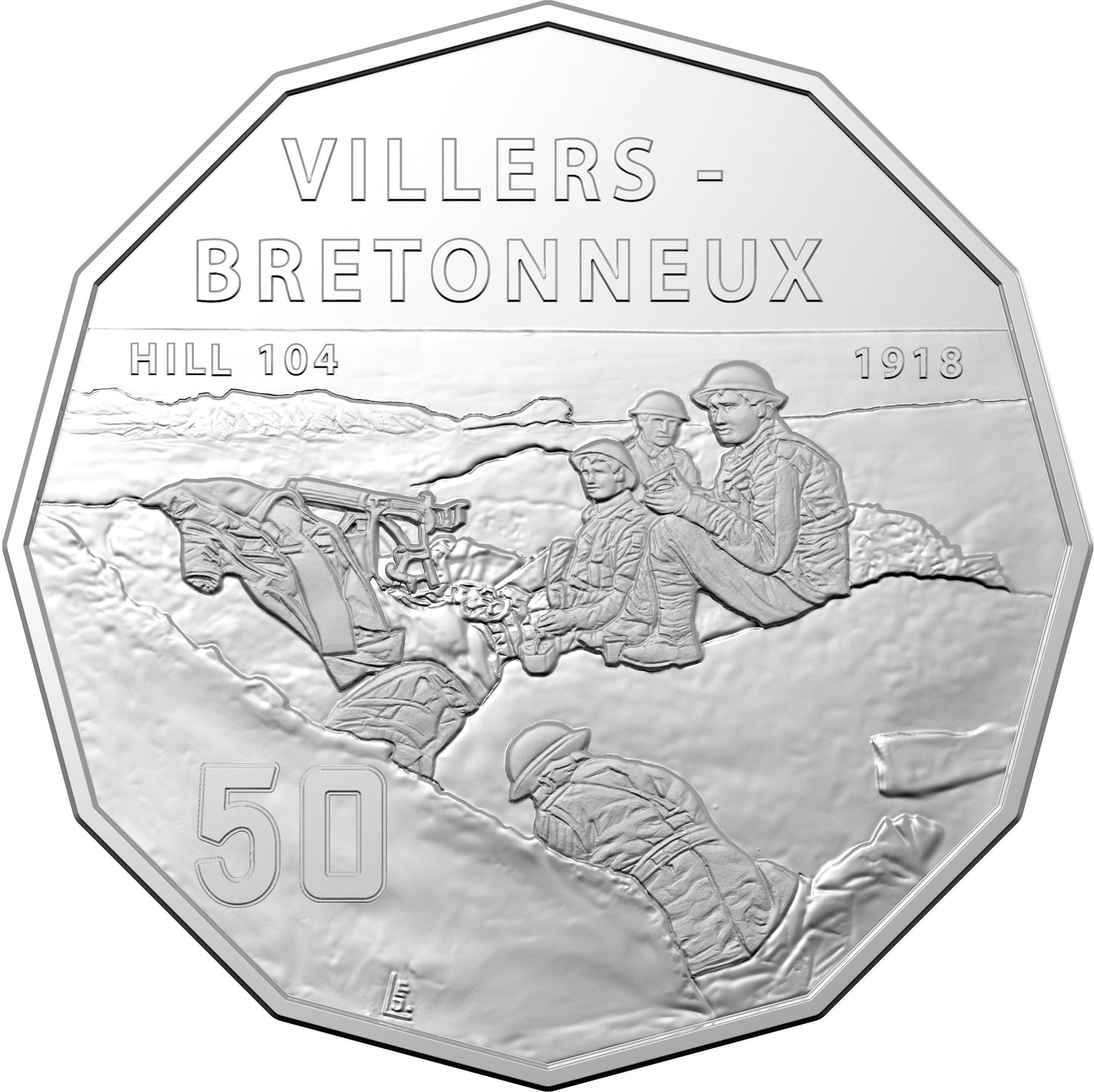 2018 50c The Battle of Villers-Bretonneux The Western Front Uncirculated Coin