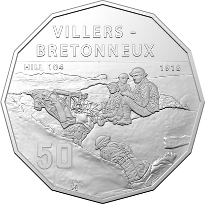 2018 50c The Battle of Villers-Bretonneux The Western Front Uncirculated Coin
