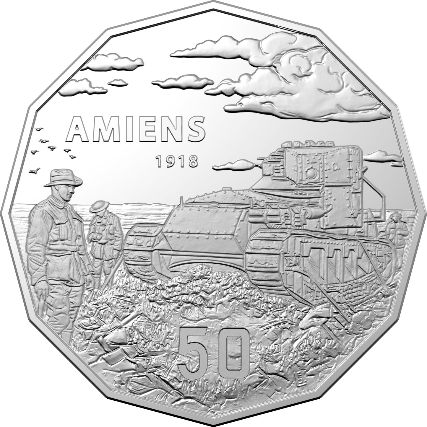 2018 50c The Battle of Amiens The Western Front Uncirculated Coin