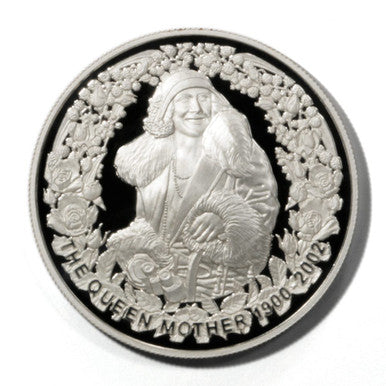 2002 $5 The Queen Mother A Celebration of Her Life 1oz Silver Proof Coin