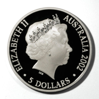 2002 $5 The Queen Mother A Celebration of Her Life 1oz Silver Proof Coin