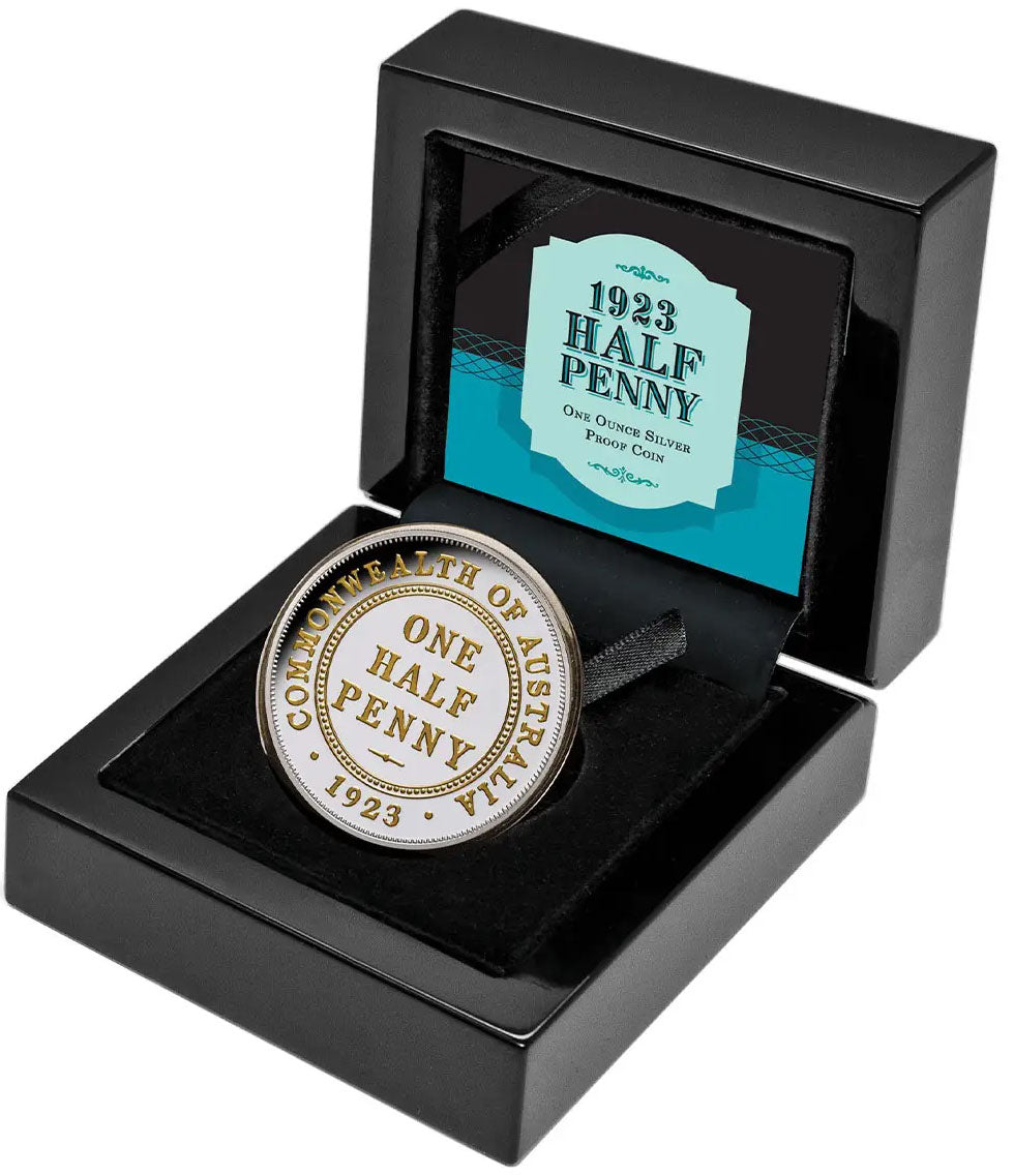 Niue 2023 $1 1923 Halfpenny 100th Anniversary Selectively Gold Plated 1oz Silver Proof Coin