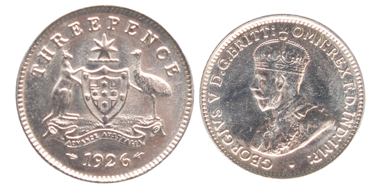 1926 Threepence UNC