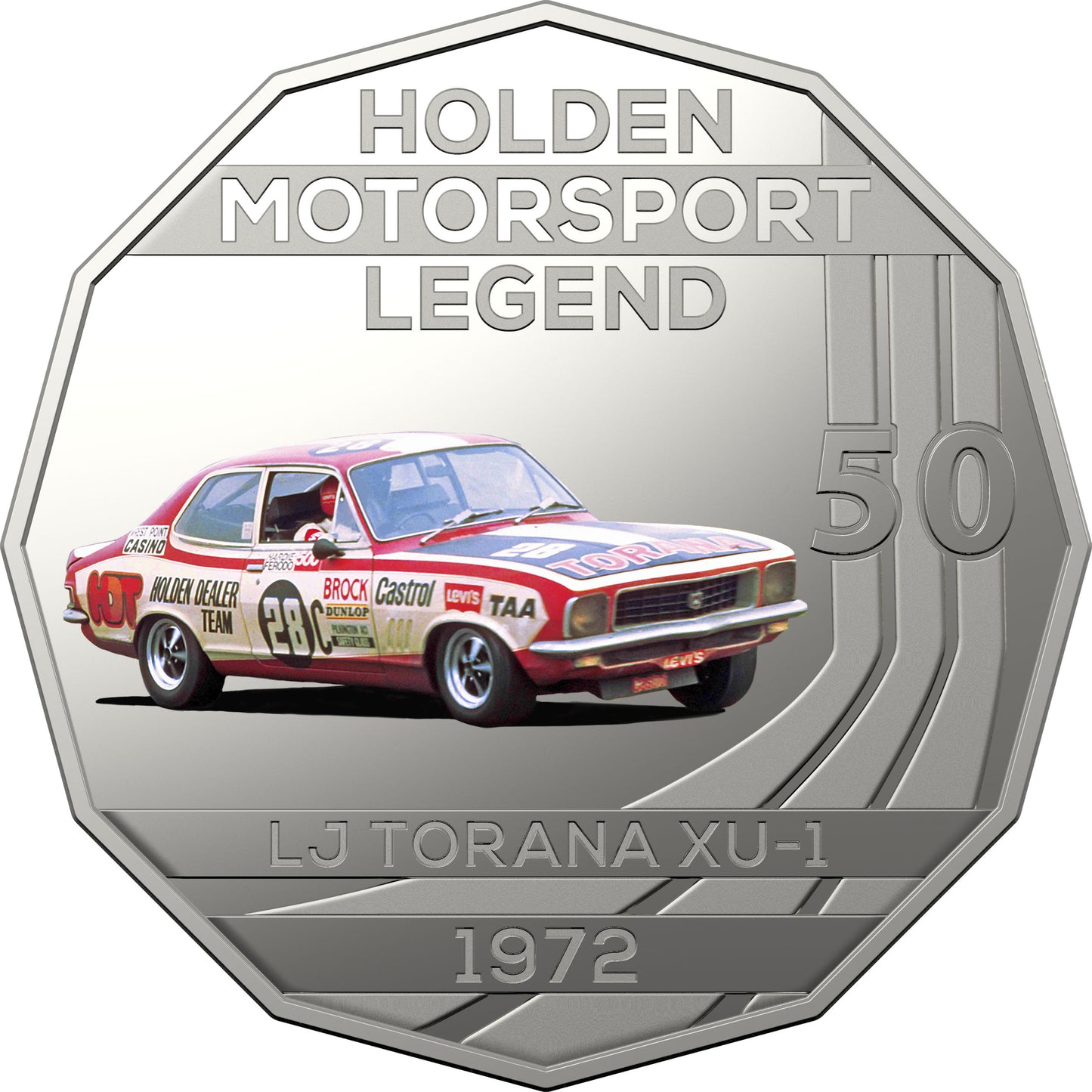 2018 50c Holden High Octane Coloured Uncirculated 7 Coin Collection with Tin