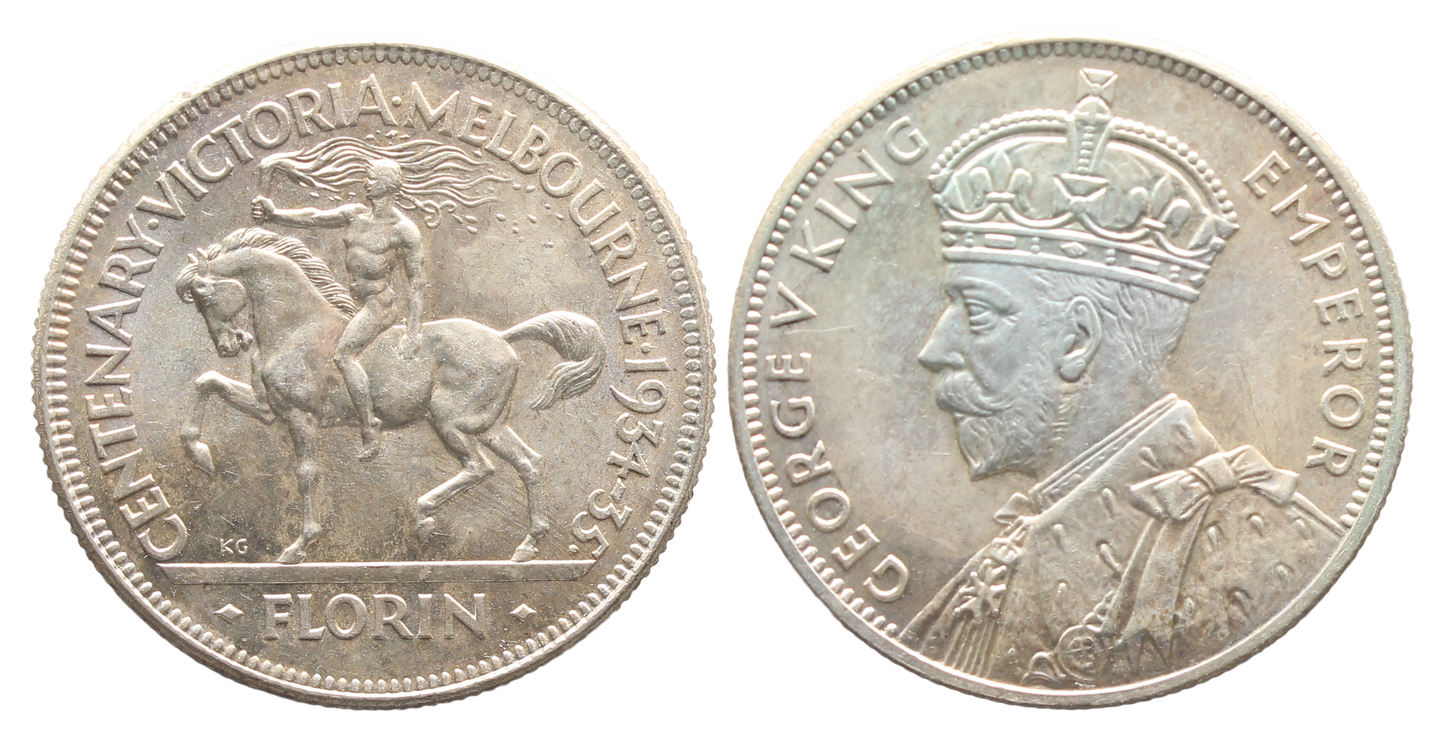 1934/35 Melbourne Centenary Florin UNC