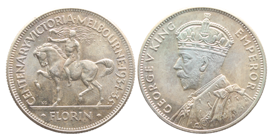 1934/35 Melbourne Centenary Florin UNC
