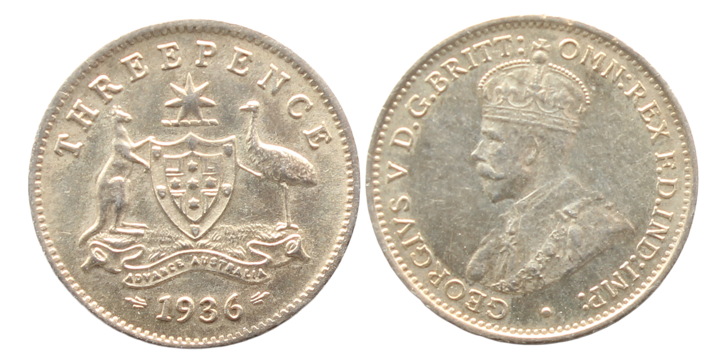 1936 Threepence UNC