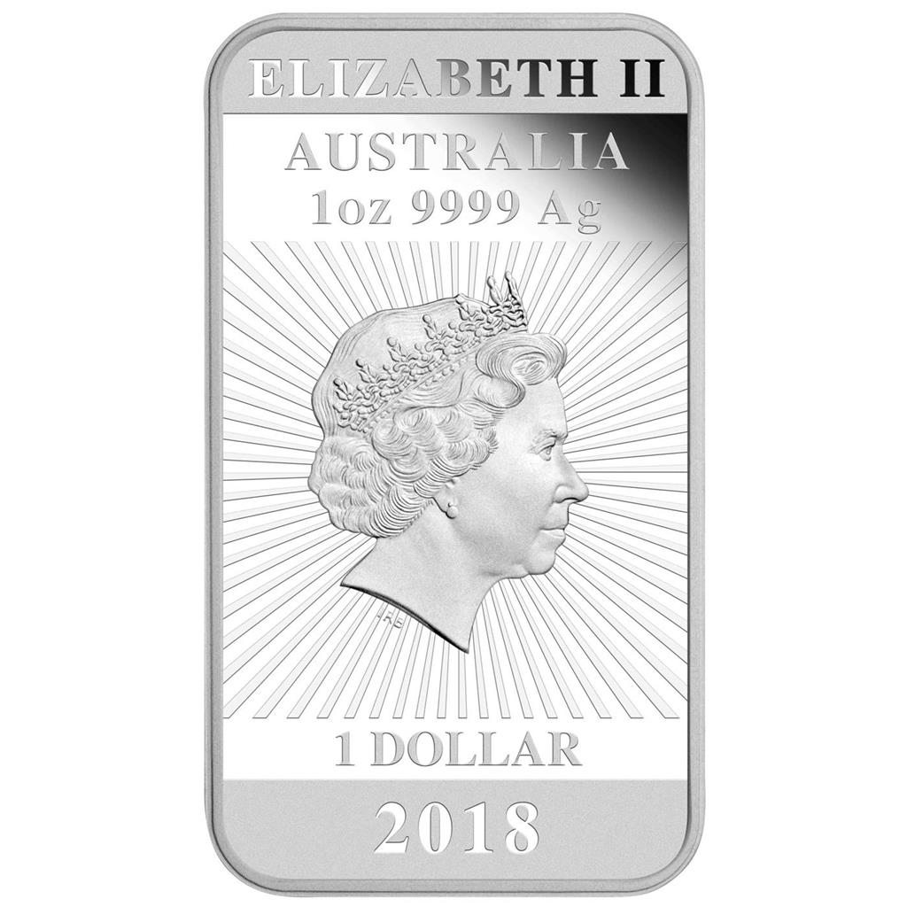 2018 $1 Dragon 1oz Silver Proof Rectangular Coin
