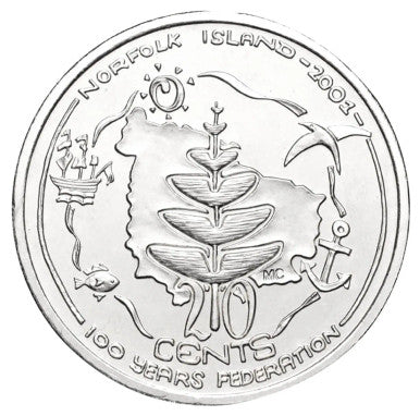 2001 Centenary of Federation Norfolk Islands 3 Coin Territory Uncirculated Set