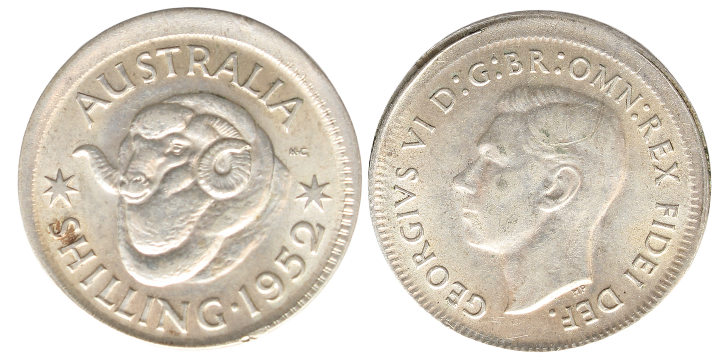 1952 Shilling Mis-Struck EF