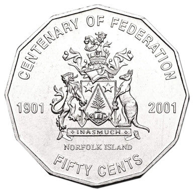 2001 Centenary of Federation Norfolk Islands 3 Coin Territory Uncirculated Set