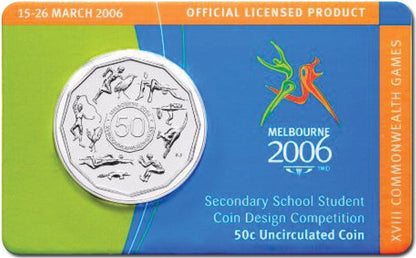 2005 50c Commonwealth Games Melbourne Student Design Uncirculated Coin