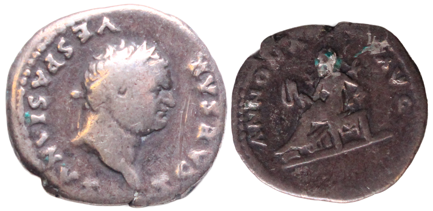 Roman Empire, Titus 77-78AD Silver Denarius Fine