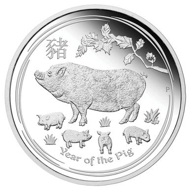 2019 50c Lunar Pig 1/2oz Silver Proof Coin