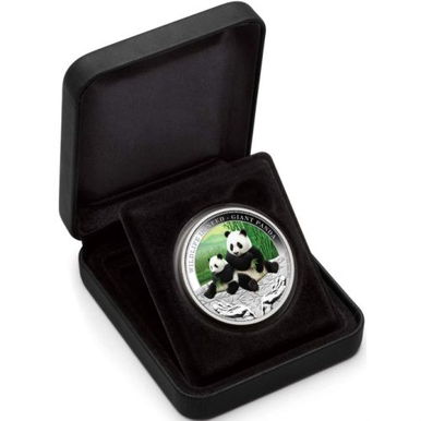 Tuvalu 2011 $1 Wildlife In Need Giant Panda 1oz Silver Coloured Proof Coin