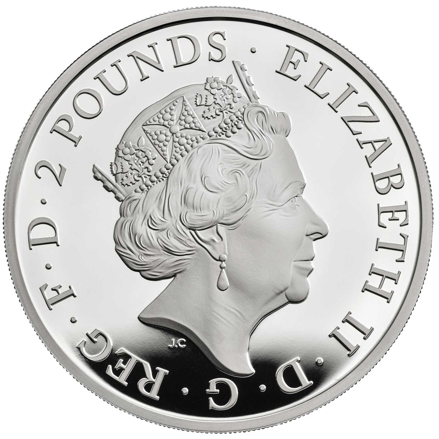 UK 2019 £2 The Queen's Beasts The Falcon of The Plantagenets 1oz Silver Proof Coin