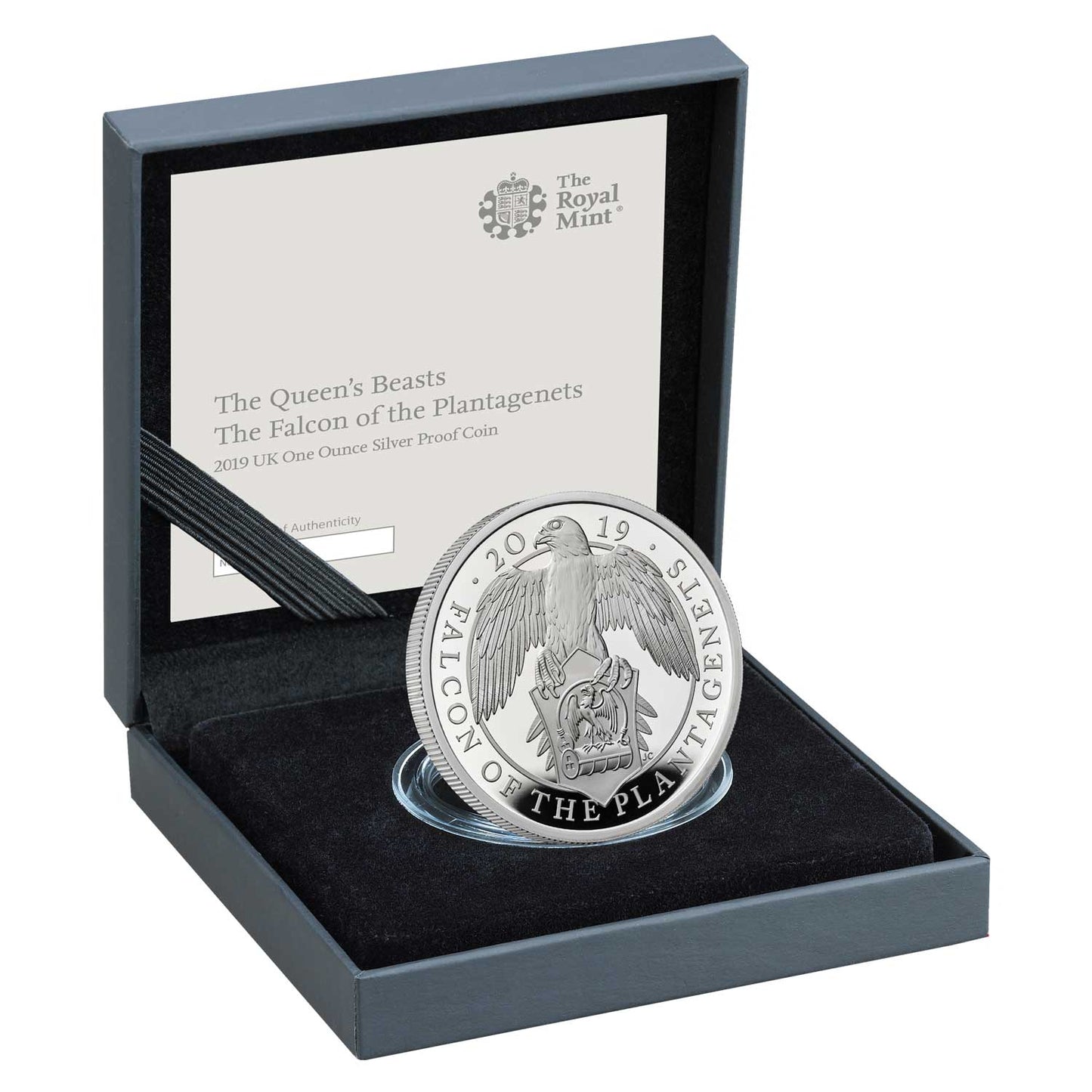 UK 2019 £2 The Queen's Beasts The Falcon of The Plantagenets 1oz Silver Proof Coin