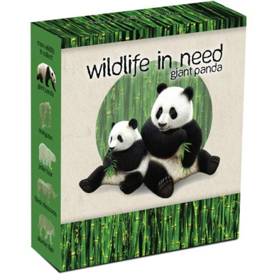 Tuvalu 2011 $1 Wildlife In Need Giant Panda 1oz Silver Coloured Proof Coin