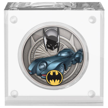 Niue 2021 $2 Batman 1989 Batmobile 1oz Silver Coloured Antiqued Coin