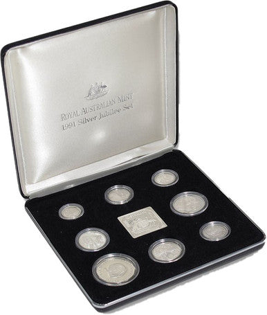 1991 Masterpieces In Silver 25th Anniversary of Decimal Currency 8 Coin Proof Set