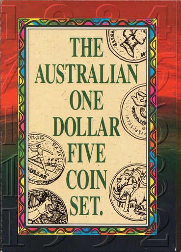 1984-92 $1 The Australian One Dollar Uncirculated 5 Coin Set