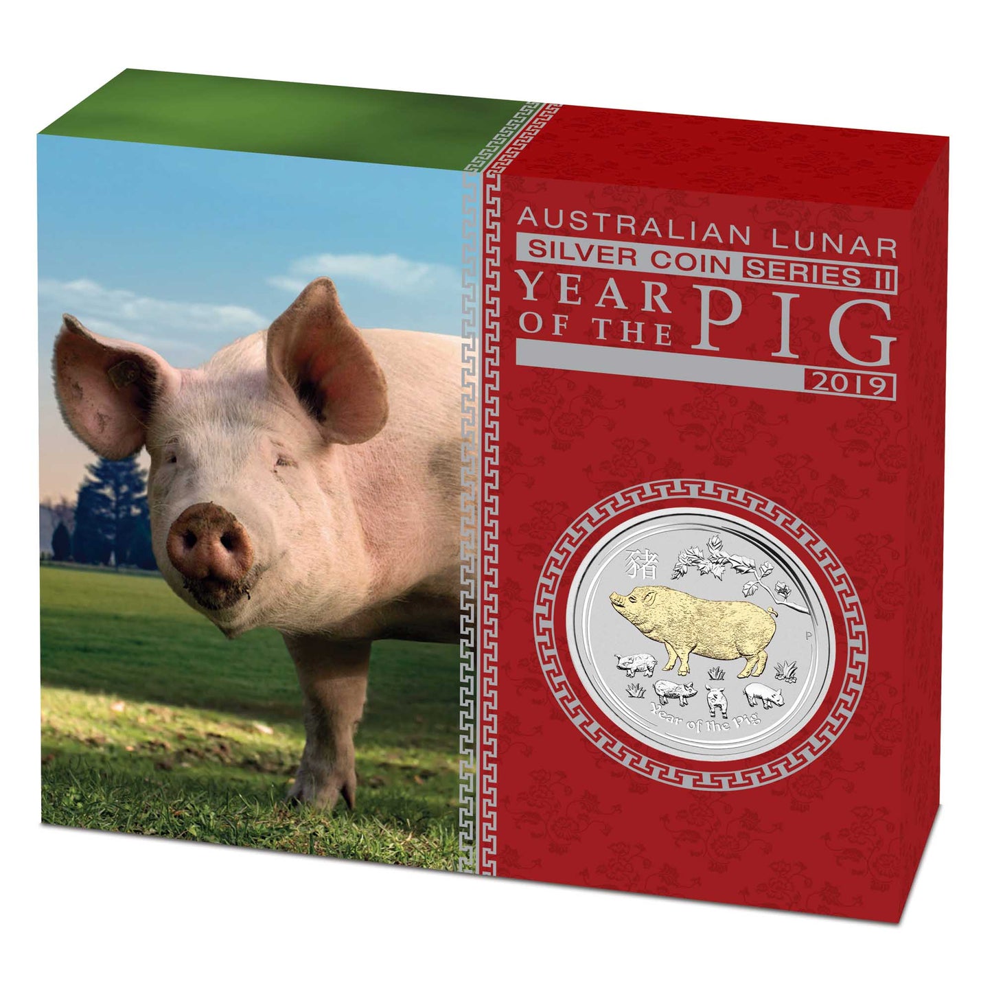 2019 $1 Lunar Year of The Pig 1oz Silver Gilded Coin