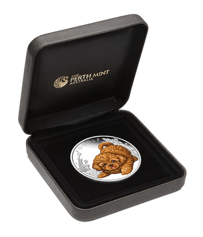 Tuvalu 2018 50c Puppies Poodle 1/2oz Silver Coloured Proof Coin