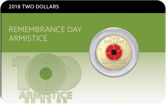 2018 $2 Remembrance Day Armistice Coloured UNC Coin