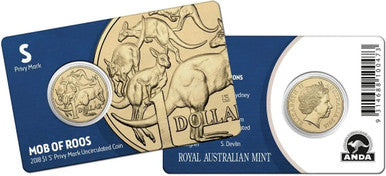 2018 $1 ANDA Sydney Mob of Roos 'S' Privy Mark Uncirculated Coin