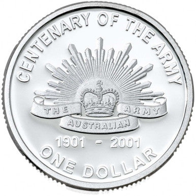 2001 $1 Centenary of The Australian Army Silver Proof Coin