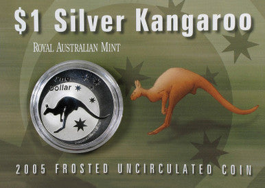 2005 $1 Kangaroo 1oz Silver Uncirculated Coin