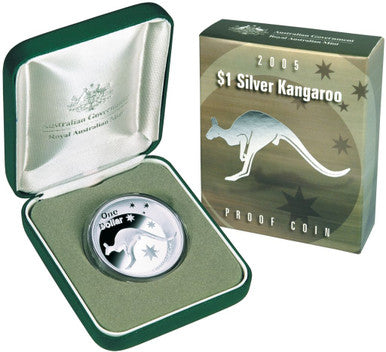 2005 $1 Kangaroo 1oz Silver Proof Coin