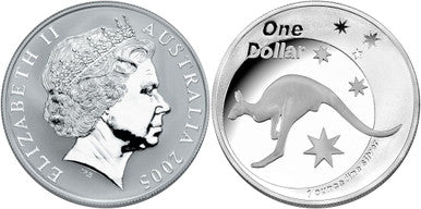 2005 $1 Kangaroo 1oz Silver Proof Coin