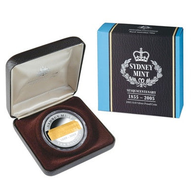 2005 $10 Sydney Mint Sesquicentenary Selectively Gold Plated Silver Proof Coin