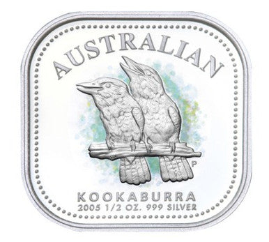 2005 50c Kookaburra 1/2oz Silver Square Proof Coin