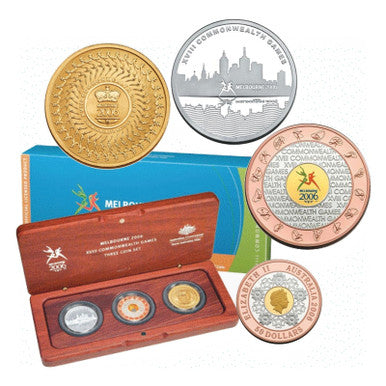 2006 XVII Commonwealth Games Melbourne 3 Coin Set