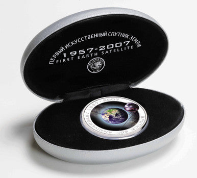 Cook Islands 2007 $1 Orbit and Beyond Sputnik 50th Anniversary 1oz Silver Coloured Proof Coin