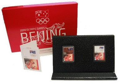 2008 50c Beijing Olympic Games Silver Coin and Stamp Set