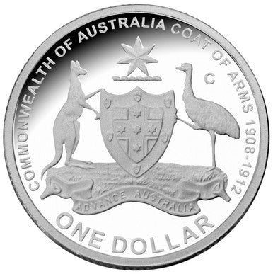 2008 $1 100 Years of Australia's Original Coat of Arms Silver Proof Coin