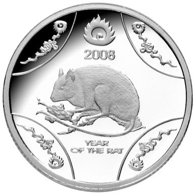 2008 $1 Year of The Rat Silver Proof Coin