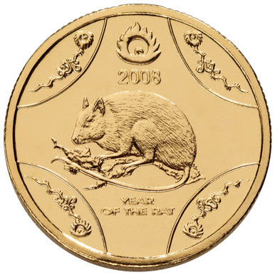 2008 $1 Year of The Rat Uncirculated Coin