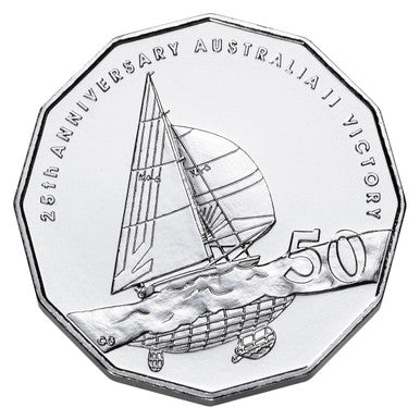2008 50c 25th Anniversary of America's Cup Victory Australia II Uncirculated Coin