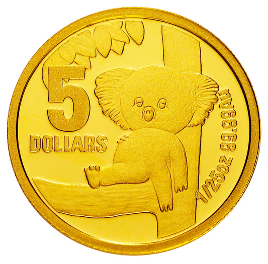2008 $5 Little Dinkums Kip Koala 1/25oz Gold Proof Coin
