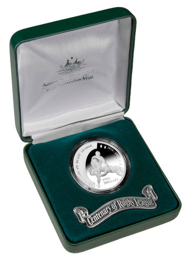 2008 $5 Centenary of Rugby League Silver Proof Coin