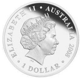 2008 $1 Australian Football 150 Years 1oz Silver Coloured Proof Coin