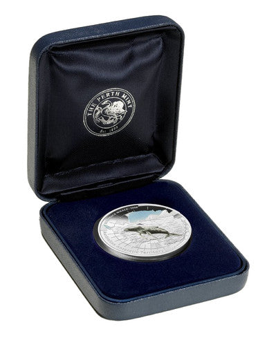 2008 $1 Australian Antarctic Territory Humpback Whale 1oz Silver Coloured Proof Coin