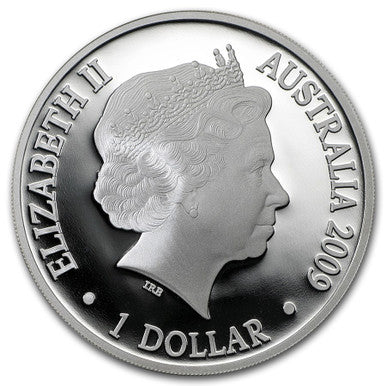 2009 $1 Kangaroo At Sunset 'F12' Privy Mark 1oz Silver Proof Coin