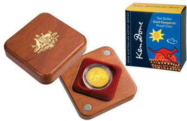 2009 $10 Australian Artist Kangaroo 1/10oz Gold Proof Coin