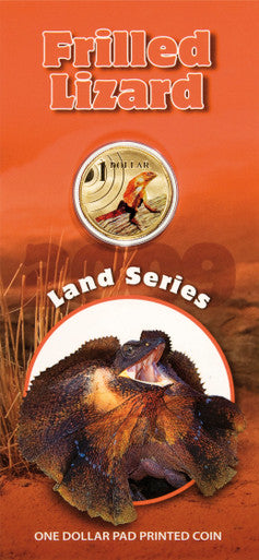 2009 $1 Land Series Frilled Neck Lizard Coloured Uncirculated Coin
