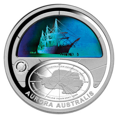 2009 $5 Polar Series Aurora Australis Silver Hologram Proof Coin